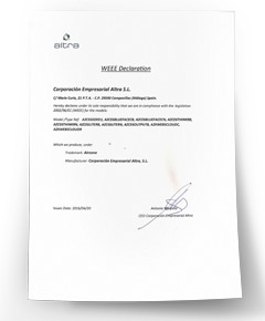 Certificat de conformité WEEE (DEEE)